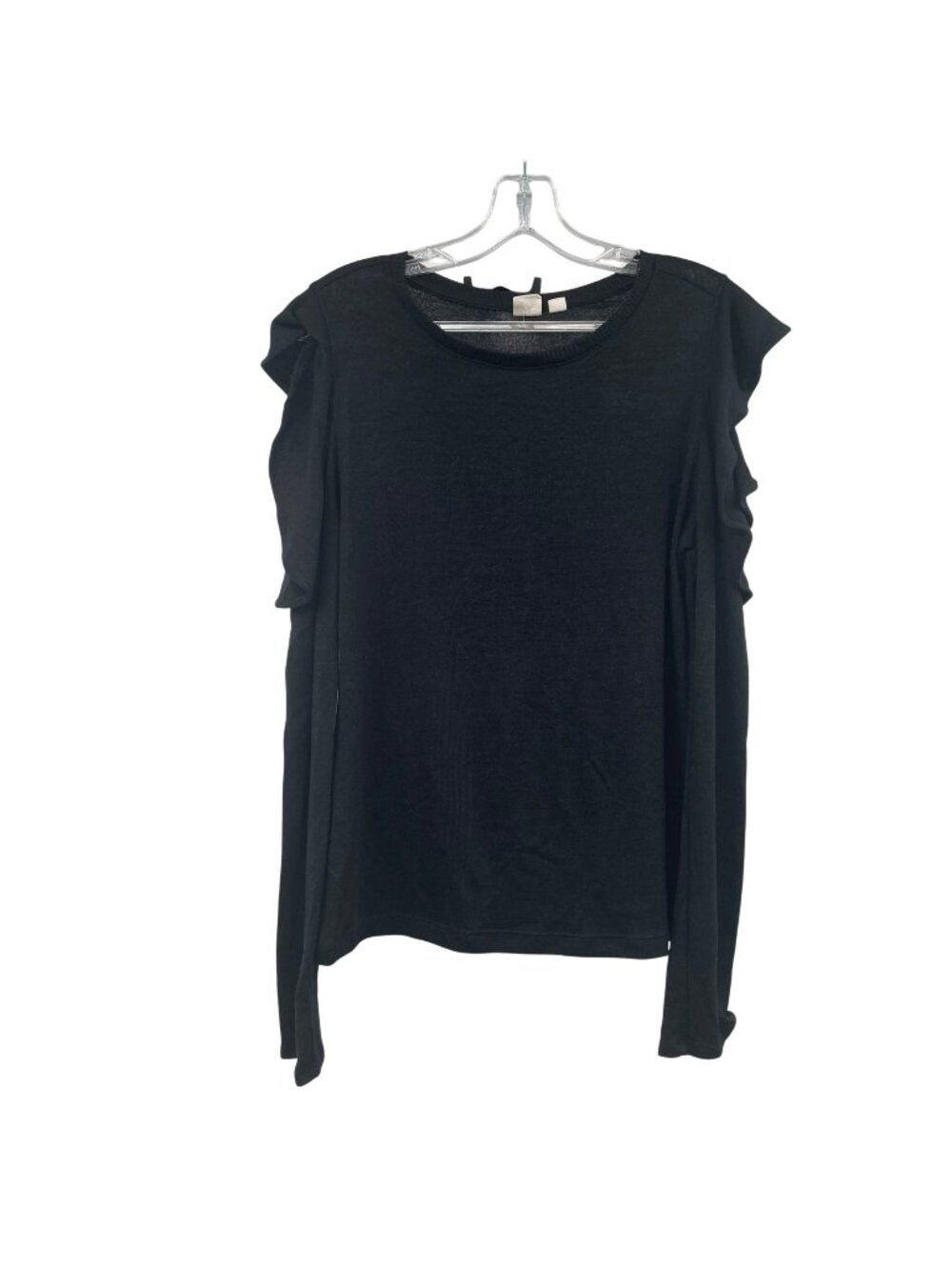 Gap Womens Cold Shoulder Sweater Ruffle Black Size Small